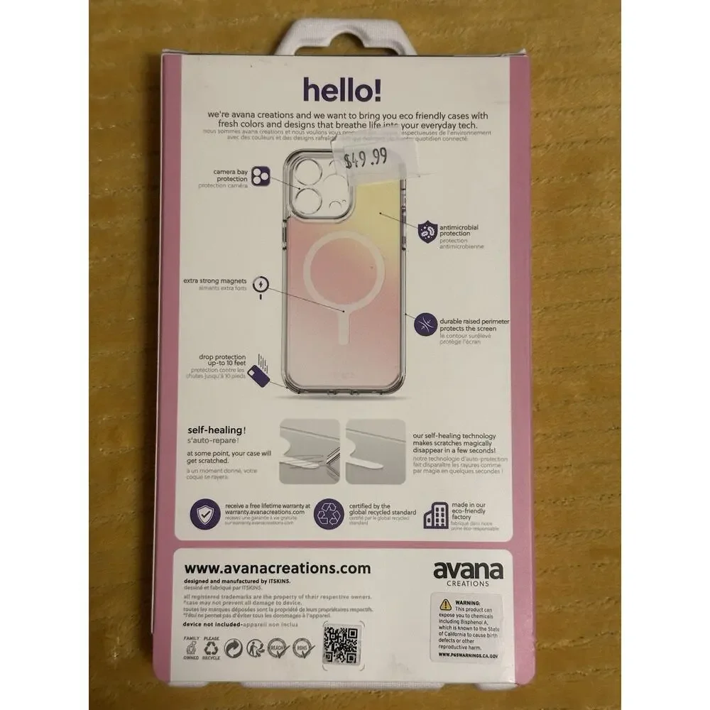 Avana cosmic w/ MagSafe® For iPhone 15 Pro (Cosmic Pink) Durable Sleek NIB